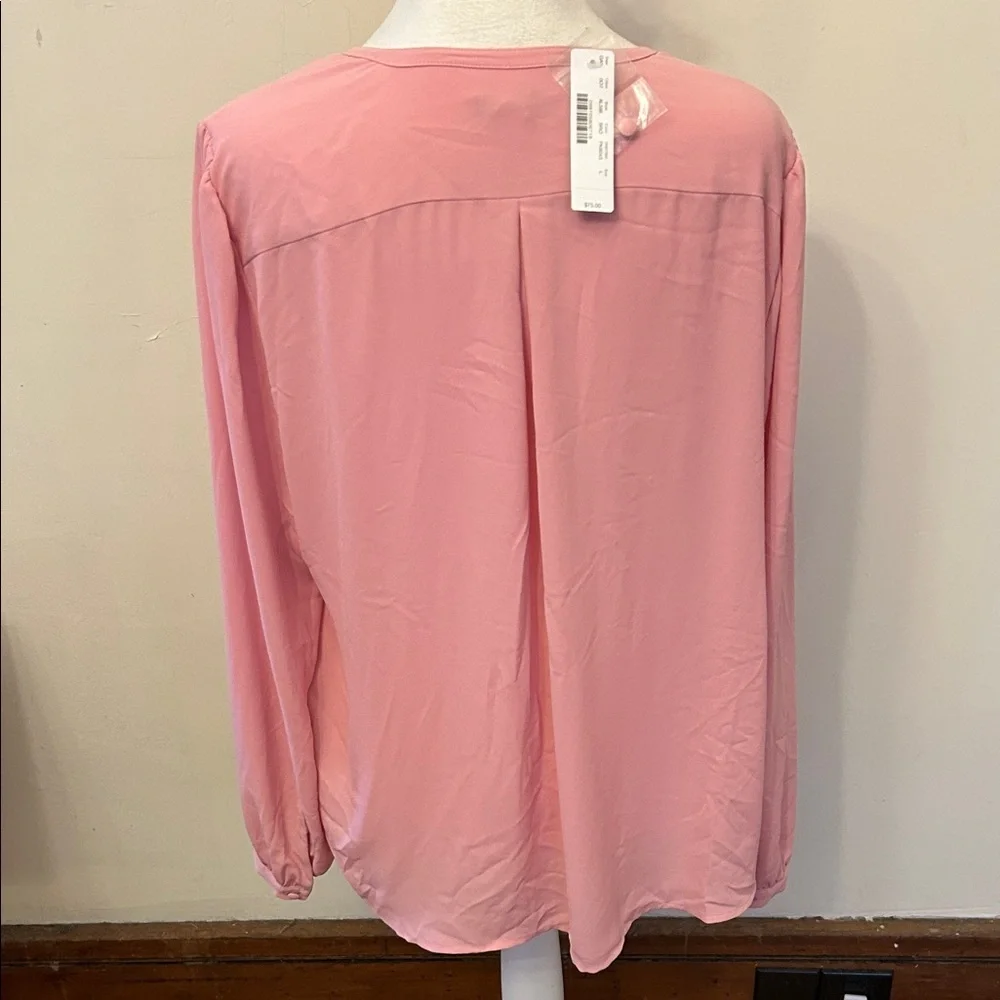 J. Crew Pink Scalloped Blouse Size L New